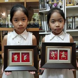 กรอบรูป โขนรามเกียรติ์ พร้อมกล่องผ้าไหม