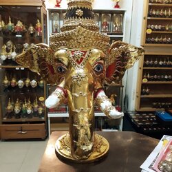 พระพิฆเนศ ขนาดครอบ งานละเอียด ประดับเพชรน้ำดี