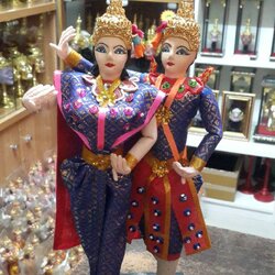 ตุ๊กตา นางรำคู่ พระนาง (สีม่วง) ขนาด 11 นิ้ว