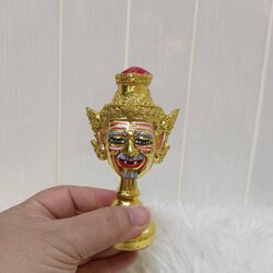 เศียรครู พ่อแก่ ฤาษีนารอท ขนาดจิ๋ว พร้อมฐานปิดทอง