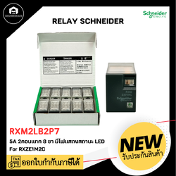 RXM2LB2P7 Relay Schneider 230V 5A 2 คอนแทค 8 ขา มีไฟแสดงสถานะ LED ใช้กับ socket RXZE1M2C