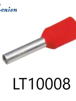 ข้อต่อย้ำปลายสาย แบบเดี่ยวหุ้ม สีแดง LT10008 KENION ใช้กับสายไฟ 1.0 sq.mm