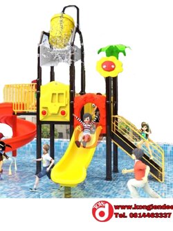 เครื่องเล่นสนาม ชุดสวนน้ำสองสไลด์