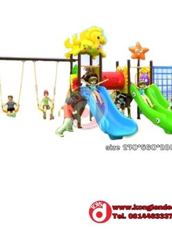 เครื่องเล่นสนาม ชุดม้าชิงช้าคู่ปีนป่าย