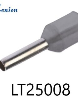 ข้อต่อย้ำปลายสาย แบบเดี่ยวหุ้ม สีเทา LT25008 KENION ใช้กับสายไฟ 2.5 sq.mm