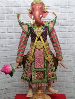 หุ่นละครเล็ก พระพิฆเนศ (สีแดง) ขนาด 60 ซม. (เชิดไม่ได้) สำหรับบูชา