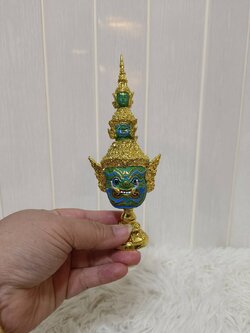 หัวโขนจิ๋ว ทศกัณฐ์ พร้อมฐานปิดทอง