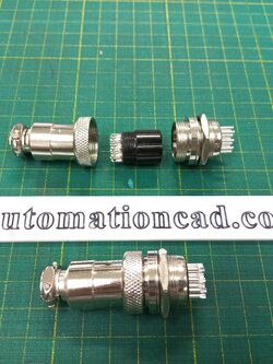 คอนเนคเตอร์ 10 Pins แบบตรง ตัวผู้+ตัวเมีย Connector เกลียว 20 มิล