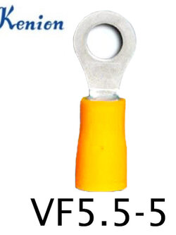 หางปลากลมหุ้ม สีเหลือง VF5.5-5 KENION ใช้กับสาย 4.0sq.mm