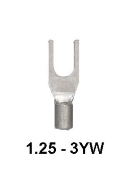 หางปลา แฉกเปลือย 1.25-3YW KENION ( 100 ชิ้น / 1 ถุง ) ใช้กับสายเบอร์ 0.75-1.5