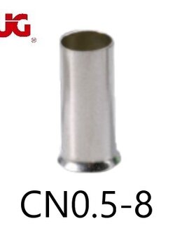 ข้อต่อย้ำปลายสาย แบบเดี่ยวเปลือย CN0.5-8 TLUG ใช้กับสาย 0.5 sq.mm (100 ชิ้น/ห่อ)