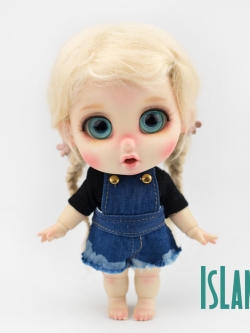 Dark denim suspenders