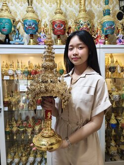 ชฎานาง ขนาดสวมหัว ประดับเพชร (รุ่นพรีเมี่ยม)