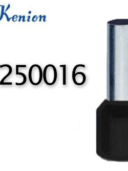 ข้อต่อย้ำปลายสาย แบบเดี่ยวหุ้ม สีดำ LT250016 KENION ใช้กับสายไฟ 25 sq.mm ( 50 ตัว/ห่อ )