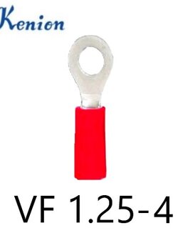 หางปลากลมหุ้ม สีแดง VF1.25-4 KENION ใช้กับสาย 0.5sq.mm