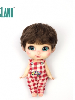 Red and white squares suspender trousers