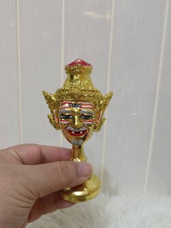 เศียรครู พ่อแก่ ฤาษี ตาไฟ ขนาดจิ๋ว พร้อมฐานปิดทอง