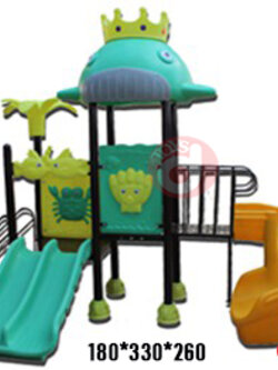 เครื่องเล่นสนาม ชุดวาฬราชา 2 สไลด์