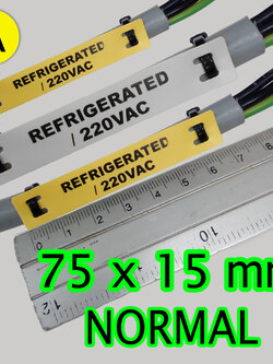 TAG มาร์คสายไฟ ขนาด 75x15 mm. สีขาว/สีเหลือง SUMITAG Cable Marker