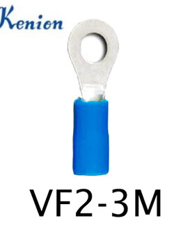 หางปลากลมหุ้ม สีฟ้า VF2-3M KENION ใช้กับสาย 1.0sq.mm