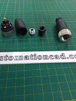 หัวคอนเนคเตอร์ M12 5Pins แบบตรง ตัวเมีย Connector