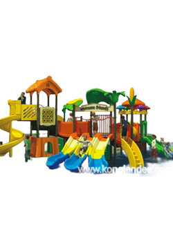 เครื่องเล่นสนาม ชุุดคัลเลอร์ฟูลทริปเปิ้ลสไลด์ (Colourful Triple Slide)