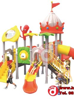 เครื่องเล่นสนาม ชุุดมงกุฏสไลเดอร์ท่อ