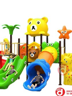 เครื่องเล่นสนาม ชุุดน้องหมีแสนซนสไลเดอร์อุโมงค์