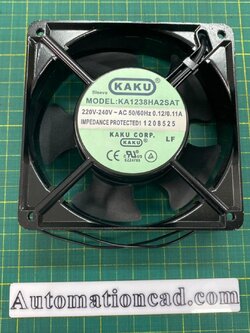 พัดลมระบายอากาศ KAKU ขนาด 4.5 นิ้ว 220-240VAC ลูกปืนแบบ Sleeve