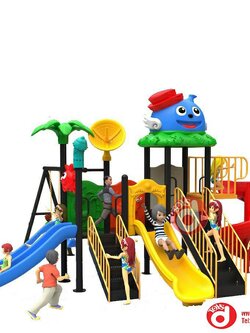 เครื่องเล่นสนาม ชุุดตัวตลกสามสไลท์ชิงช้า