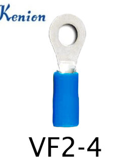 หางปลากลมหุ้ม สีฟ้า VF2-4 KENION ใช้กับสาย 1.0sq.mm