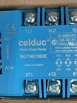 โซลิดสเตต 75A 24-600VAC input 10-30VDC SOLID STATE RELAY CELDUC รุ่น SGT967360E