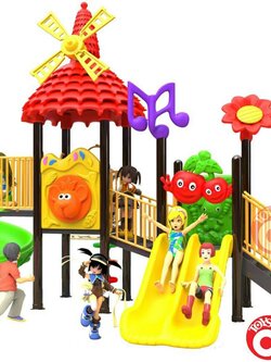 เครื่องเล่นสนามชุดกังหันสองสไลท์