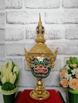 ท้าวเวสสุวรรณ ขนาดกลาง งานละเอียด เรซิ่นปิดทอง พร้อมฐานปิดทอง