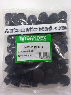 Hole Plug BANDEX ขนาดรู 22 มิล รุ่น HP-22 ไนลอนปลั๊กอุดรู 100ชิ้น/ห่อ