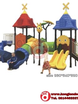 เครื่องเล่นสนาม ชุดปราสาทหลังคาคู่