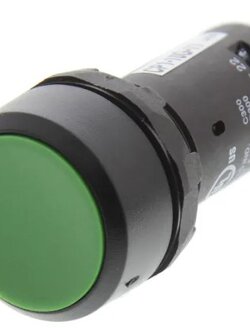 ปุ่มกด ABB 1NO+1NC สวิตซ์กดเด้งกลับ สีเขียว รู 22 mm Push Button Switch