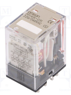 RELAY OMRON รีเลย์ 4 contact มีไฟ LED MY4N-CR 220/240 VAC