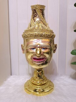 พ่อแก่ ฤาษี เศียรครู ขนาดครอบ งานทองแท้