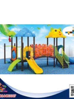 เครื่องเล่นสนาม ชุดกระดานลื่นเพื่อนรักแมวกับไดโน