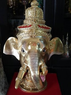 พระพิฆเนศ ขนาดครอบ งานทองแท้ ประดับเพชรน้ำดี