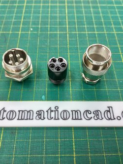 คอนเนคเตอร์ แบบกลม 5Pins แบบตรง ตัวผู้+ตัวเมีย Connector เกลียว 20 มิล