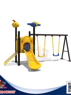 เครื่องเล่นสนาม ชุดบินเดี่ยวสไลด์+ชิงช้า