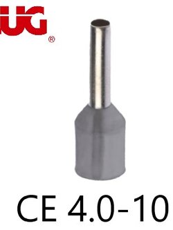 ข้อต่อย้ำปลายสาย แบบเดี่ยวหุ้ม สีเทา CE4.0-10 TLUG ใช้กับสายไฟ 4sq.mm (100 ชิ้น/ห่อ)
