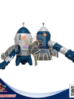 เครื่องเล่นสนาม ชุดปีนป่ายสไลด์2จรวด