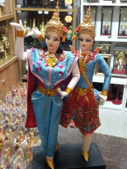 ตุ๊กตา นางรำคู่ พระนาง (สีฟ้า) ขนาด 11 นิ้ว