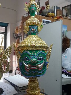 ทศกัณฐ์ (หน้าสีเขียว) ขนาดครอบ