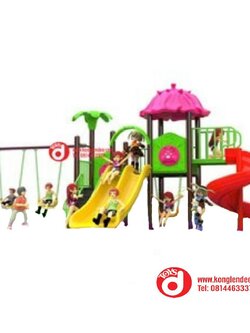 เครื่องเล่นสนาม ชุุดหลังคาดอกไม้ชิงช้า