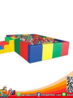 บ่อบอลนุ่ม 4 เหลี่ยม+บันไดนุ่ม