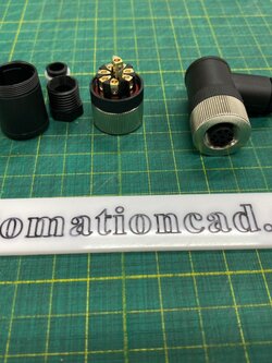 หัวคอนเนคเตอร์ M12 8Pins แบบงอ 90 ํ ตัวเมีย Connector
